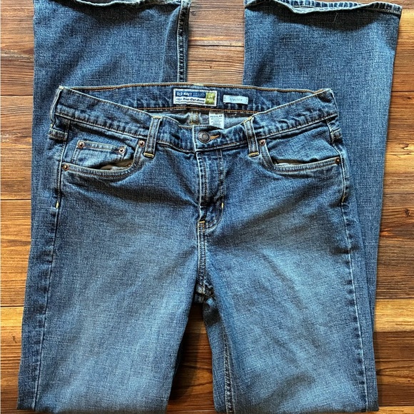 Y2K Old Navy Boot Cut Low Rise Jeans Size 10 Regular Stretch Medium Wash 2005 - Picture 6 of 13